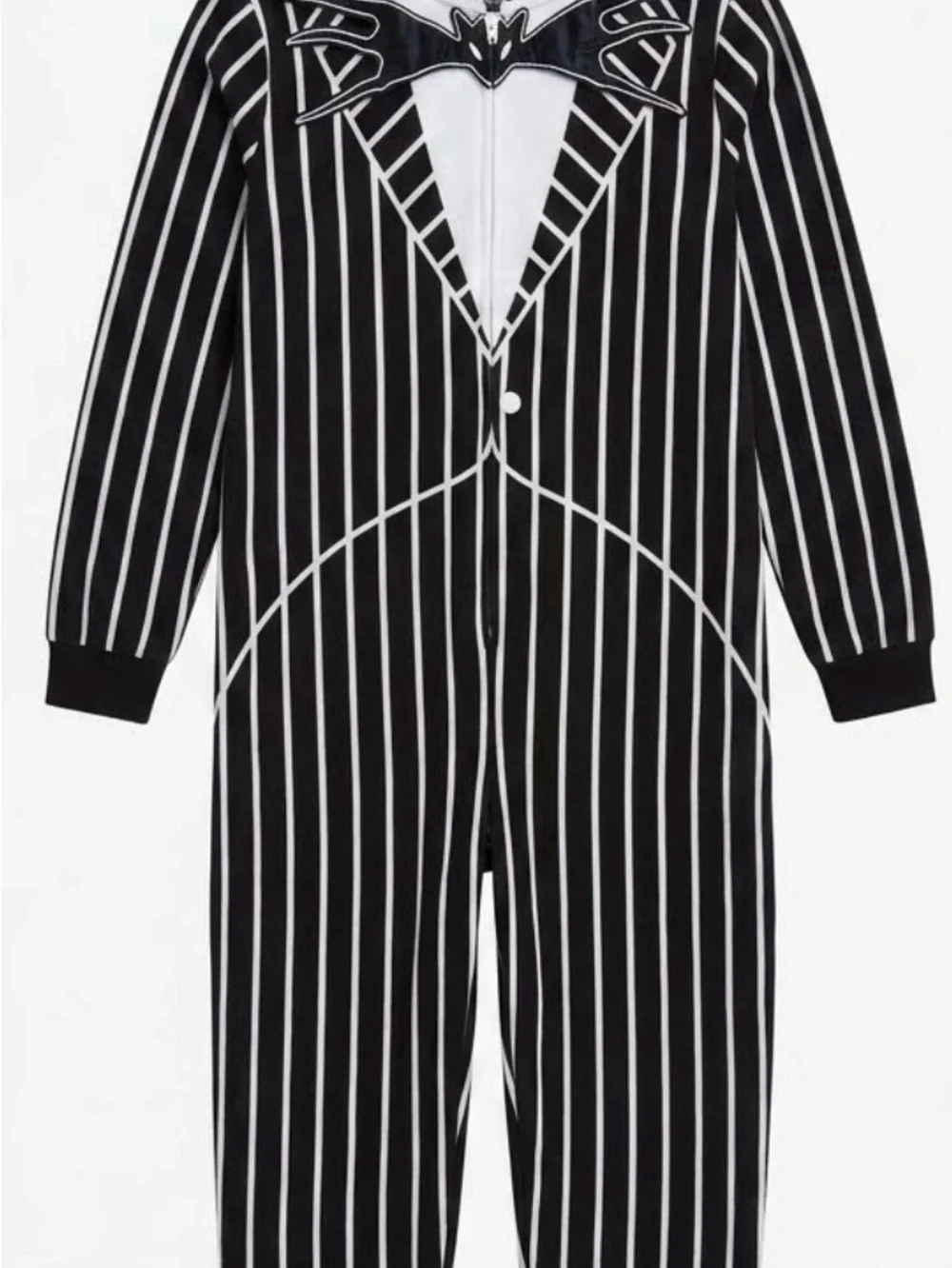 Disney Nightmare Before Christmas Jack Skellington Hooded Pajama Union Suit M